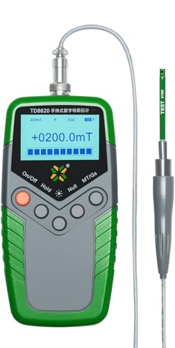Gauss Meter Tesla Magneto Meter (2400mT/24000Gs), Magnetic Field Strength &amp; N/S Recognition Function, ±5% Accuracy for Factories, Workshops