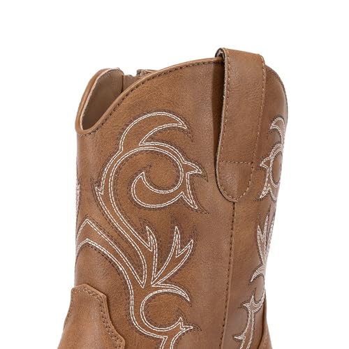 dream pairs women39s cowboy cowgirl western boots embroidered stitched ankle boots square toe chunky heel fashion short booties with zipper