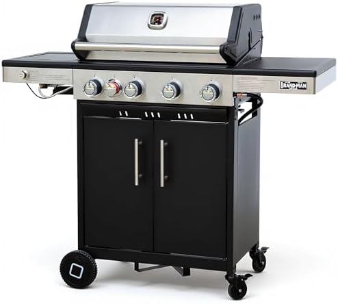 Brand-Man Portable Propane Gas Grill, 4 Burner Compact Cabinet St...