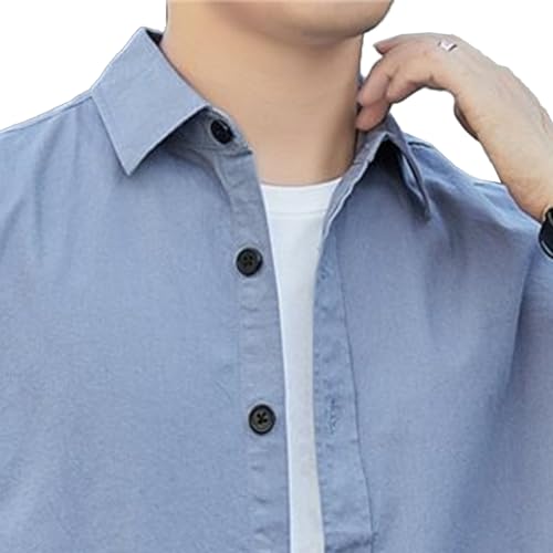 Maiyifu-GJ Men's Long Sleeve Denim Shirts Cotton Lightweight Casual Button-Down Shirt Spring Fall Trucker Jean Jacket3