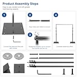 Jiang&Rong Backdrop Stand Kit - 10ft x 8.5ft Adjustable Photo Background Stand Support Poles with Heavy Duty Flat Base, Photo Metal Steel Pipe and Drape Frame Kit for Parties Birthday Wedding - Black - Image 5