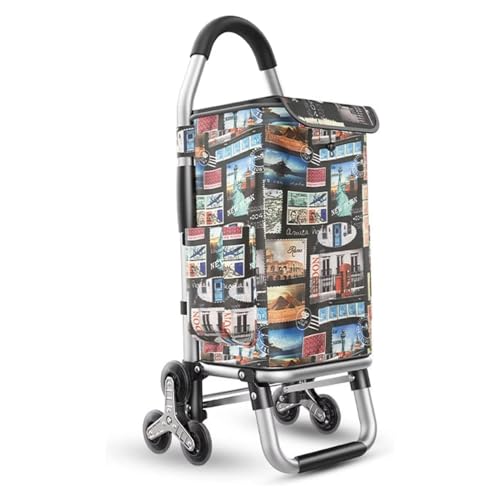 Carrito de la compra plegable con bolsa de refrigeración aislada, diseño ligero de 36 L para comestibles, bolsa Oxford desmontable incluida