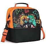 Elipark Kids Lunch Bag, Durable Insulated Lunch Bag for Girls, Boys, Washable Lunch Box Bag With Adjustable Shoulder Strap, Reusable Bento Bag for School Picnic & Travel (Game Pad)