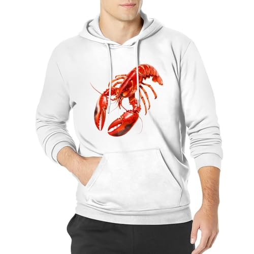 Red Lobster Unisex Casual Hoodies Long Sleeve Lightweight Pullover Tops Loose Sweatshirt with Pocket
