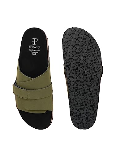 Image of EL PASO Men's Leather Sandal Slippers - UK