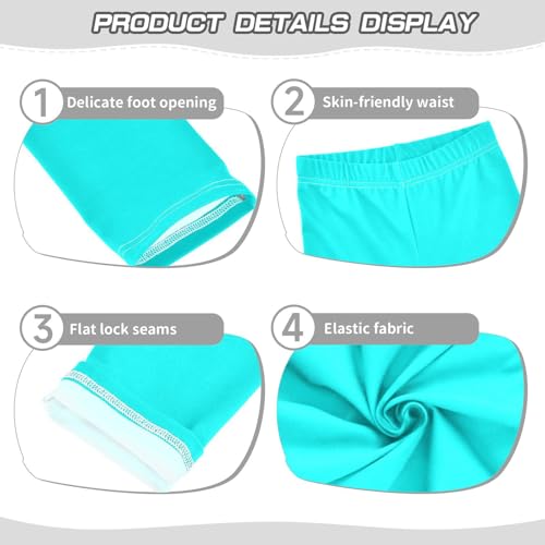 Girl Leggings Cyan Aqua Yoga Pants Dance Tights Trousers Leggings for Kids, 4T3