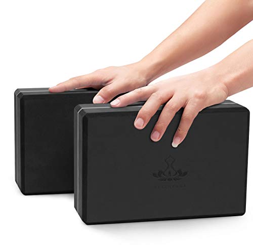 Heathyoga Yoga Blocks 2 Pack with Strap, High Density EVA Foam Yoga Block and Yoga Strap Set to Support and Improve Poses and Flexibility - Image 3