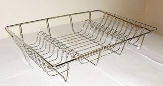 Metal Wire Dish Drainer Kitchen Plate Draining Rack Holder CHROME
