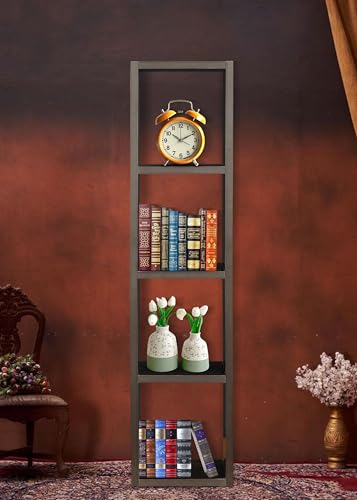 Image of SBF Furniture Tree Bookshelf Floor Standing Bookcase Free Standing Multipurpose Storage Rack for Books Magazines Organizer Showcase DIY (NEW MINI GHODO - Brown, NEW MINI GHODO)