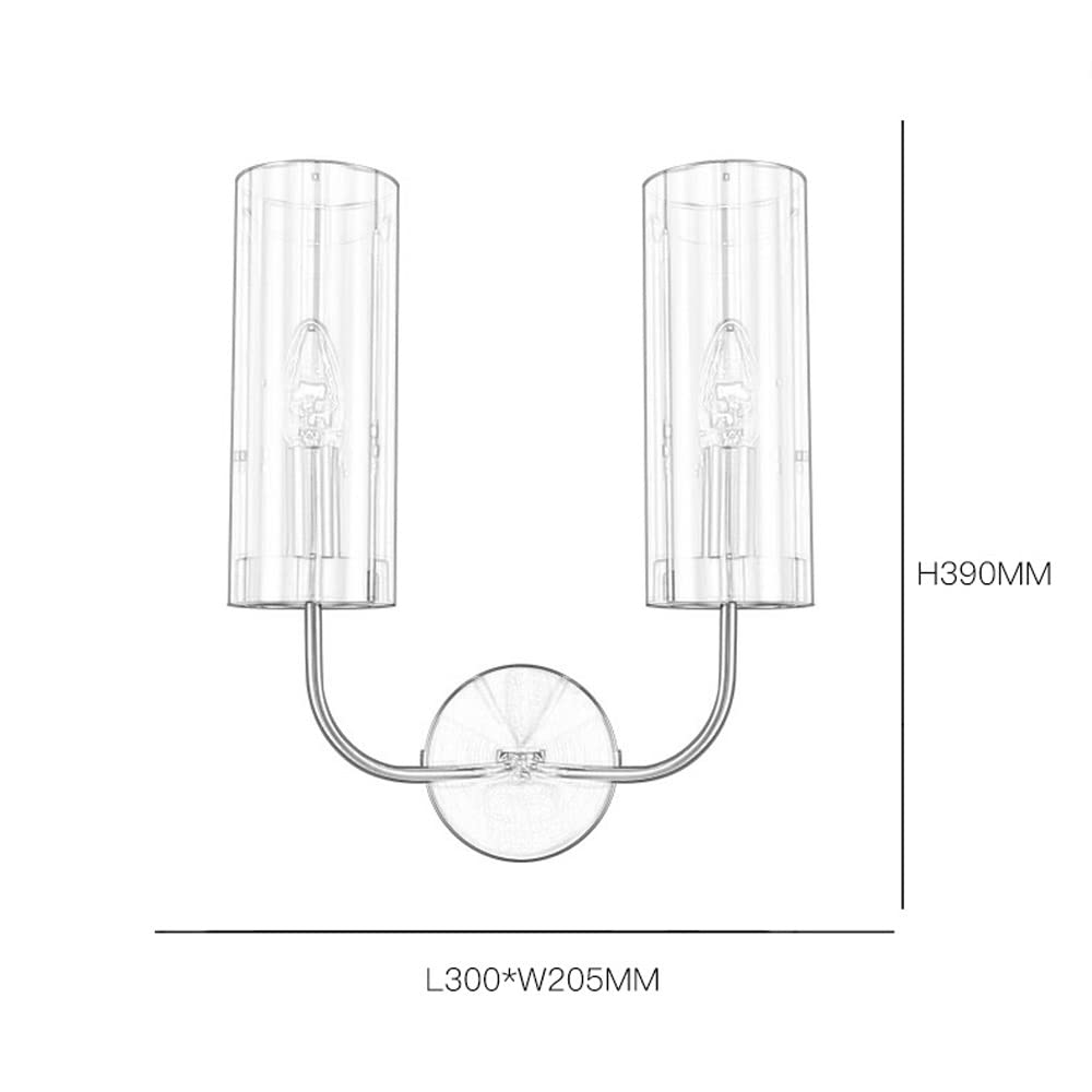 Jadssox Glaswandleuchte Dual Head Gold Wandleuchte, Moderne Doppelkopf-Innenleuchte, E14 Unterputz-Wandleuchten für Loft Bar Küchenlampe Schlafzimmer Kosmetikspiegel