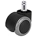 Herrman silla de oficina Caster Rueda para suelos de madera Protección | 2 "Heavy Duty PU Rueda de goma universal tamaño estándar tallo: 11 mm x 22 mm (7/16" x 7/8 "), gris (5 pcs/Pack)