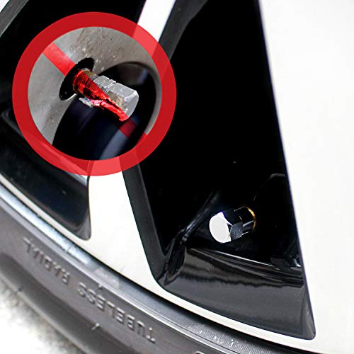 image for SAMIKIVA Brass Rubber Seal Tire Valve Stem Caps, Dust Proof Covers Uni