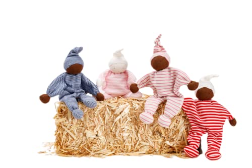 Image of Under The Nile Organic Cotton Black Baby Buddy - Blue and White Stripe