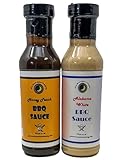BBQ SAUCE | Variety 2 Pack | Alabama White BBQ Sauce | Georgia Honey Peach BBQ Sauce | Low Saturated Fat | Crafted in Small Batches | 12 fl. oz. Flavor Lock Bottles | Premium | Delicious BBQ Sauce Variety 2-Pack – Perfect for Ribs, Chicken, and More!