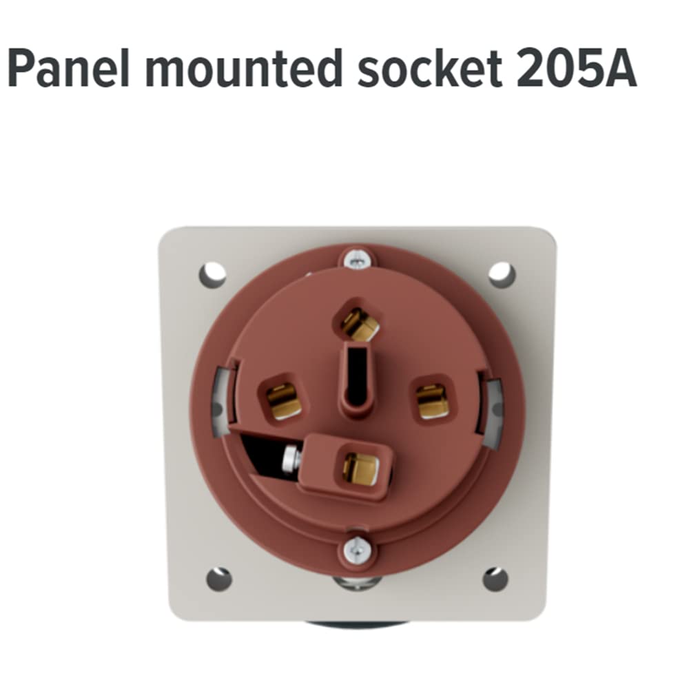 Mennekes 101100278 Bases Semi Empotrables CEE, Tomas de Corriente, 400 V, 50-60 Hz, 63 A, 4 Polos, IP 67, 106 mm x 110 mm Marco, Rojo