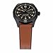 Fossil Watch for Men Defender, Solar Movement, 46 mm Black Stainless Steel Case with a Leather Strap, FS5978