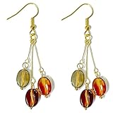 Cute Coffee Bean Earrings, Gold Plated Fun Novelty Drop Dangle Earrings, Gifts for Coffee Lovers Women Girls...