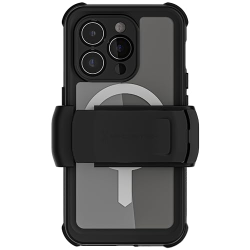 Ghostek Nautical Waterproof Apple iPhone 15 Pro Case with Holster Belt Clip, Screen & Camera Protector, MagSafe Compatible