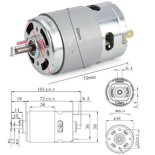 Moteur électrique 895 compact à aimant permanent grand couple 24V 200W
