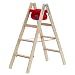 Produktbild Hymer Holz-Stufenstehleiter 71499, beidseitig begehbar 2x4 Sprossen Arbeitshöhe 2,55 m