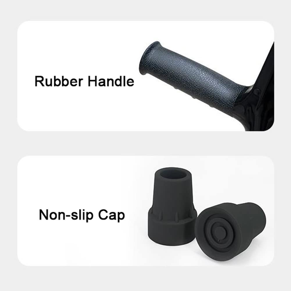 Muletas de antebrazo para adultos, muletas de antebrazo ajustables y livianas con asas de goma, agarre cómodo, muletas médicas para caminar, altura aplicable: 140-190 cm (Size : 2 Counts) Double the