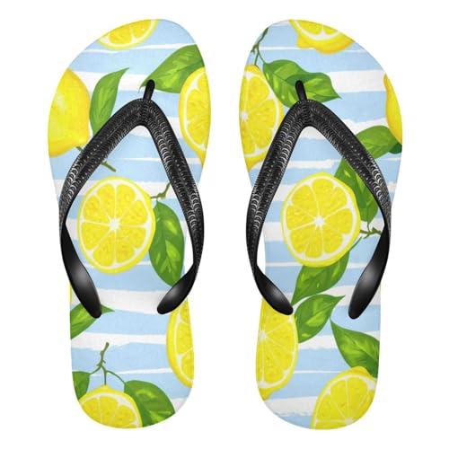 Nander Yellow Lemons Sandal Flip Flops of Men's Women's,Beach