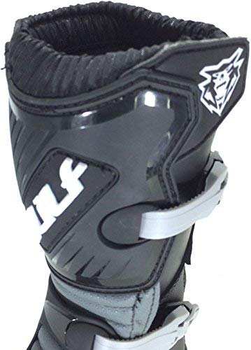 MOTORBIKE WULFSPORT WULF KIDS LA MX ENDURO BOOTS Motorcycle Motocross Cub LA Junior Quad ATV BMX MTB Off Road Sport Racing Armour Boots BLACK (UK 6 / EU 39)