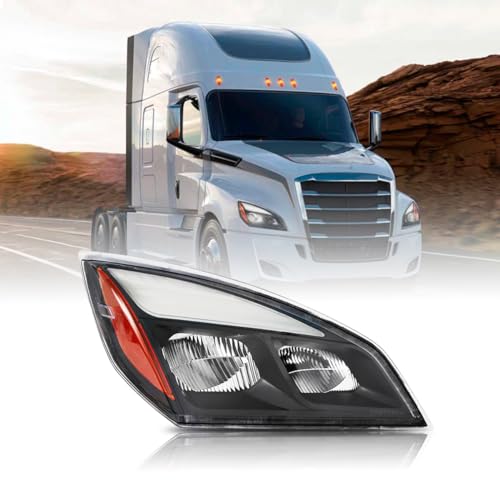 Easyinst Freightliner Headlights for Cascadia Freightliner Cascadia 2018-2024,Replacement Headlamp DOT and SAE Approved (Black, Right)