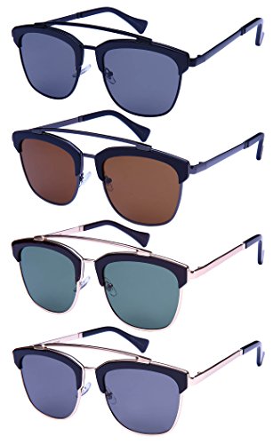 Square Aviator Style Sunglasses with Solid Flat Lens 541063-FLSD3
