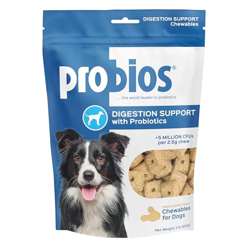 Probios Digestive Support Chewables for Dogs, Daily Probiotic Supplement for Gut Health, Digestion & Immune Support, 1 lb