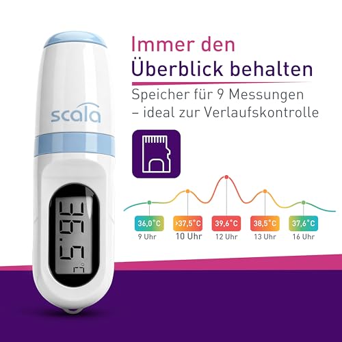 Scala 01487 SC 8271 - Termómetro de frente por infrarrojos, Color blanco, 36 gr - imagen 5