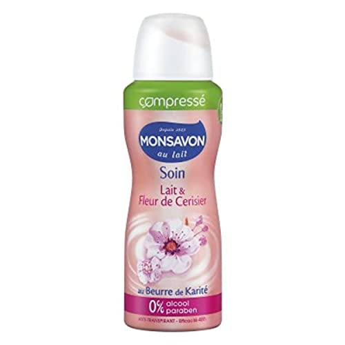 Monsavon Déodorant compressé 48 h Soin lait & fleur de cerisier - La bombe de 100ml Cover