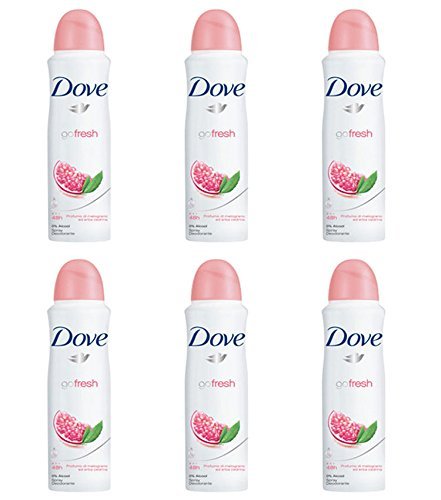Dove Deodorant Go Fresh Pomegranate & lemon Verbena Scent Antiperspirant 150ml Can (6 Cans)