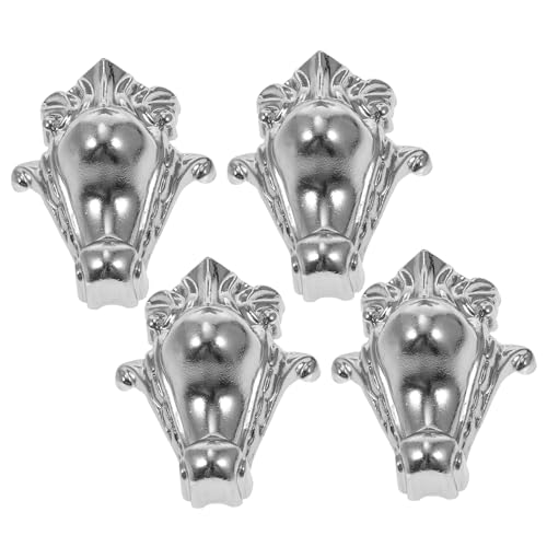 DECOMELODY 4 Piezas Protector de Esquinas Redondo Plateado para Cajas de Madera de Aleación de Zinc Vintage para Joyeros Cofres y Cajas de Regalo