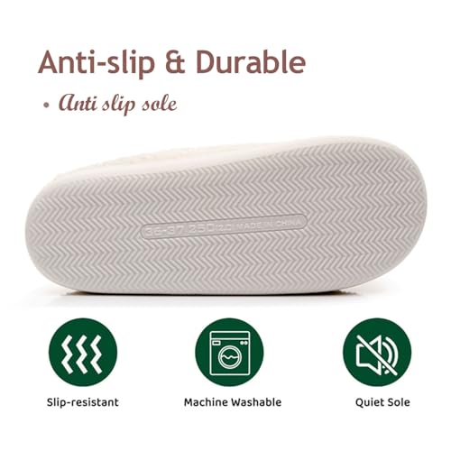 Women House Slippers,Mens Fuzzy Slippers,Casual Slip-on Home Shoes Outdoor Indoor Warm Soft Plush Anti Slip Bedroom Shoes4