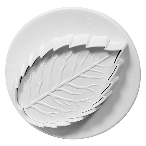 PME RLL657 Emporte Pièce à Poussoir Feuilles de Rosier Nervurées, Plastique, Blanc, 4.5 x 4.5 x 4 cmRLL657 Cover