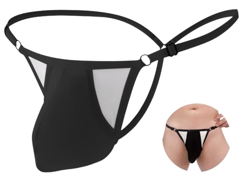 FEOYA Mens T-Back Thongs G-String Briefs Adjustable Bikini Underwear G-String Low Rise