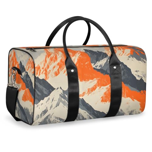 Natural Mountain Travel Duffle Bag for Women Men Gym Duffel Foldable Bag Waterproof Weekender Nature Art Sunrise Duffle Tote