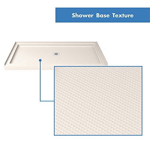 Image of DreamLine SlimLine 32 in. D x 60 in. W x 2 3 /4 in. H Center Drain Single Threshold Shower Base in Biscuit, DLT-1132600-22