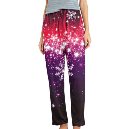 Christmas Pajama Pants Women Long Elastic Waist Xmas Pattern Bottom - image 4