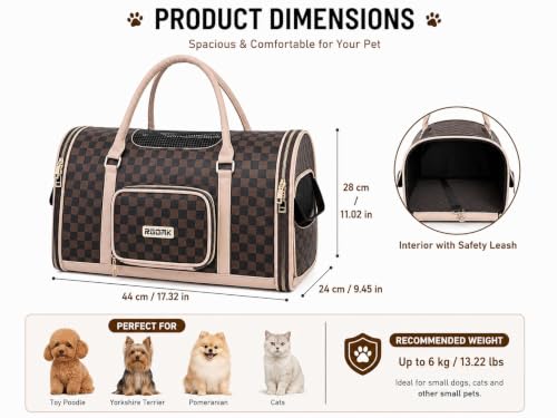 Image of Large Cat Backpack Carrier Expandable Pet Carrier Backpack for Small Medium Cats Fit Up to 18 Lbs, Foldable Puppy Backpack Carrier for Travel, Hiking, Squre,Brown