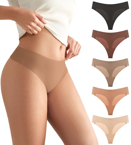 SHARICCA Strings & Tangas für Damen Unterwäsche Frauen Seamless Slips Damen Unterhosen Niedrig und Leicht String Tanga Nahtlos Mehrpack (Mehrfarbig M)