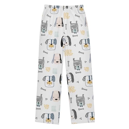 Boys' Pants Funny Cartoon Dogs Pots Long Bottoms Jogger Pants Elastic Waist Trousers with Pockets S-XL