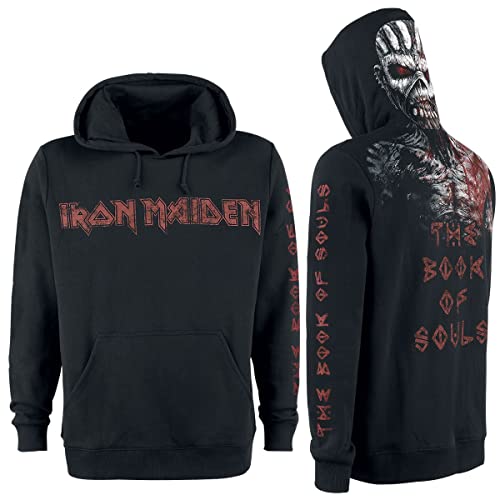 Iron Maiden The Book of Souls Eddie Homme Sweat-Shirt à Capuche Noir XXL