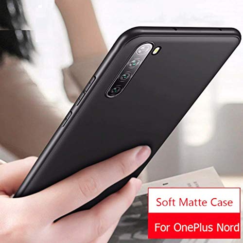 Image of WOW IMAGINE OnePlus Nord Ultra Slim Soft Rubberised Back Cover | Matte Silicone Flexible Camera Protection Back Case for 1+ OnePlus Nord - Black