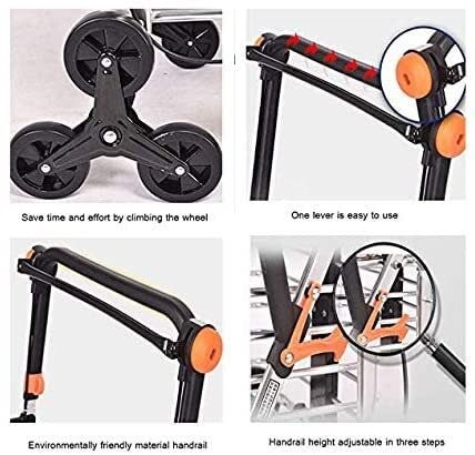 YAOJIA einkaufstrolley klappbar Faltender Einkaufswagen Ten-Rädern, Haushaltsrollstuhl mit Shopping-Trolley-Klettern… – Bild 6