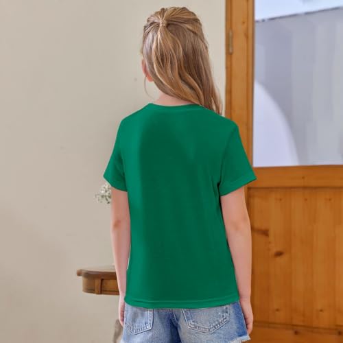 Little Girls Boys Cotton Plain Color Shirts Short Sleeve Casual Classic Crewneck Summer Trendy Slouchy Crop Tops for Kids4