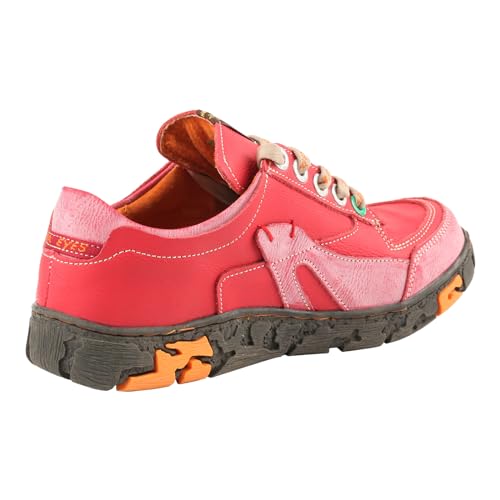 TMA EYES Women's Flat Shoes Lace-Up Casual Fashion Comfortable Leather Shoes