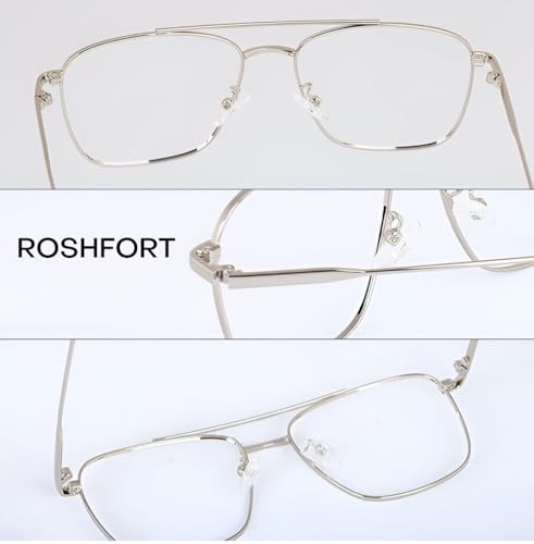 Image of Roshfort Men and Women Wonder Metal Full Rim Square Shape Eyeglasses Anti Reflective Eyewear Spectacles Frame