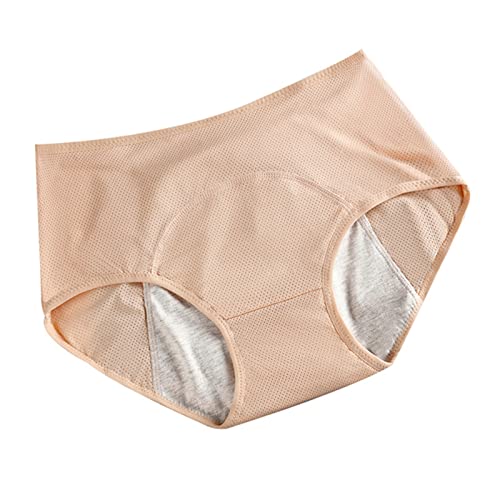 YYDS Ropa Interior a Prueba de Fugas del período Menstrual, Ropa Interior del período de la Noche a la mañana del algodón a Prueba de Fugas (XL,Nude) Cover